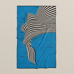 BeachMapTowel | black stripes