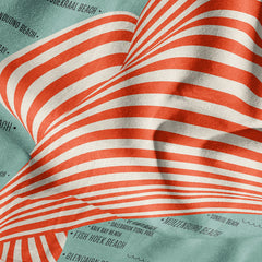 BeachMapTowel | orange stripes